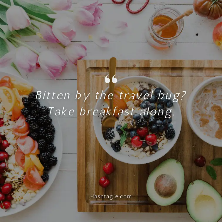 Breakfast on the go captions example image