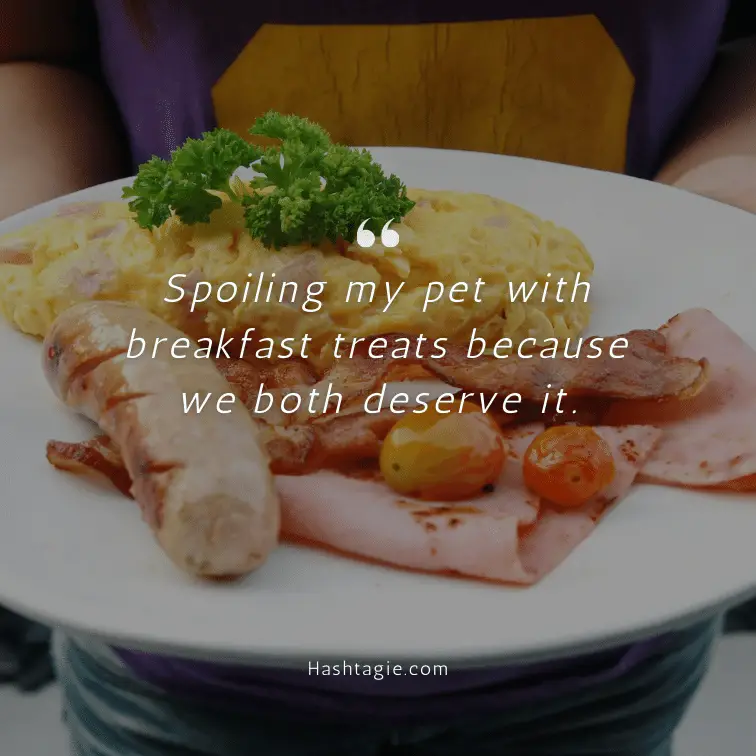 Breakfast with pet captions. example image