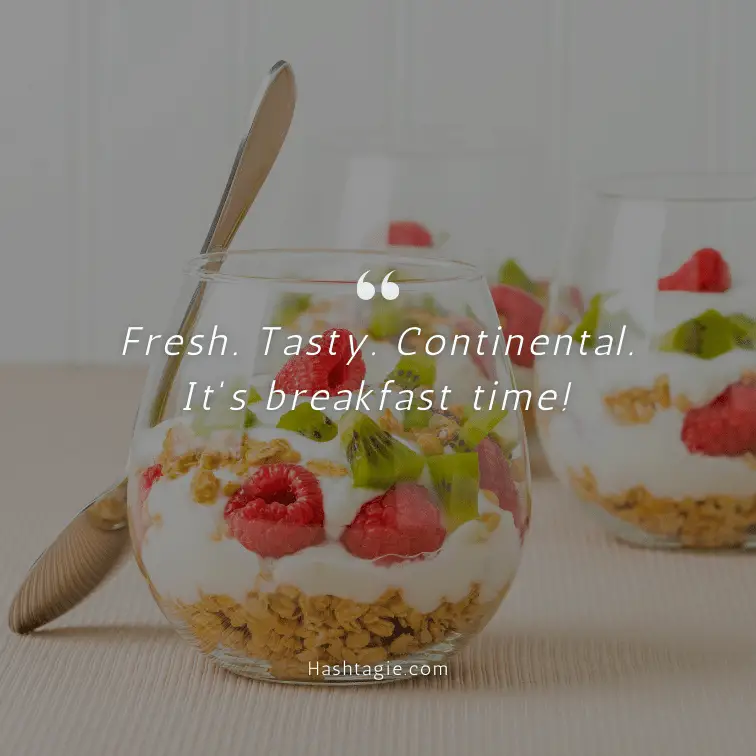 Continental breakfast captions  example image