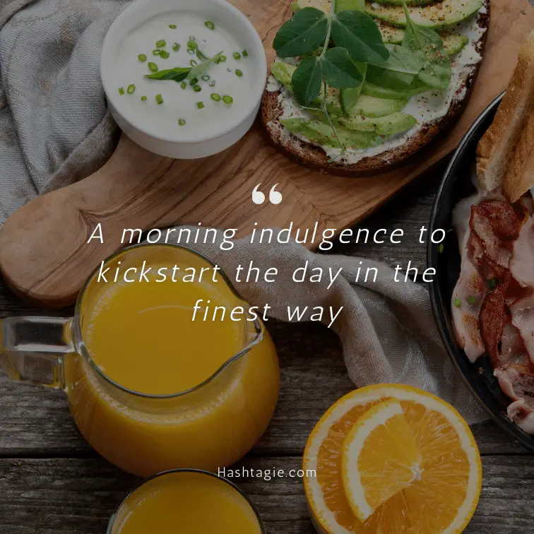 Gourmet breakfast spread captions example image