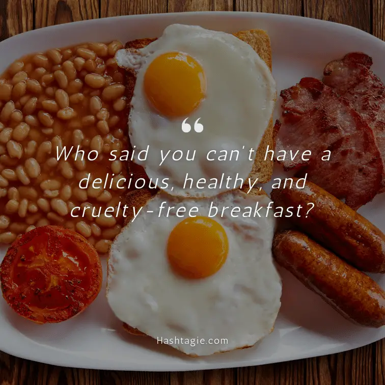 Vegan breakfast captions example image