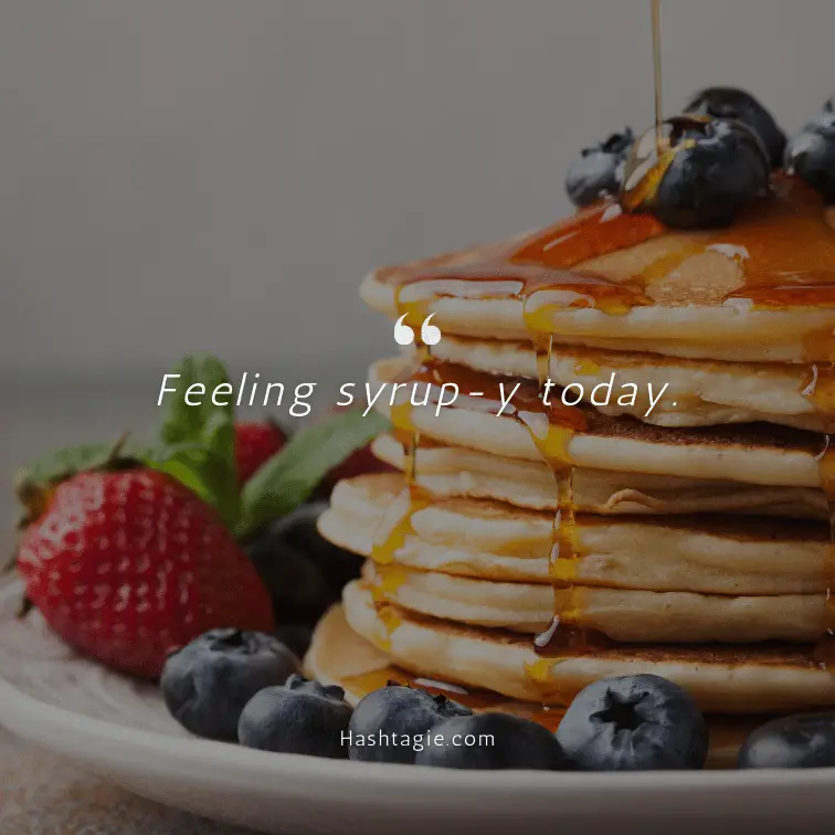 Waffles and syrup captions example image