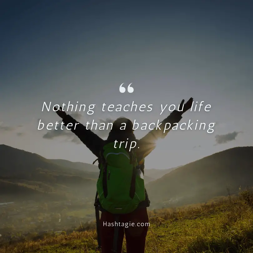 Backpacking trip quotes  example image