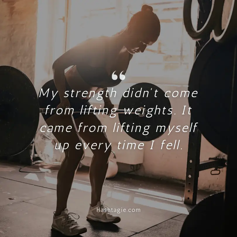 Baddie captions for fitness progress example image