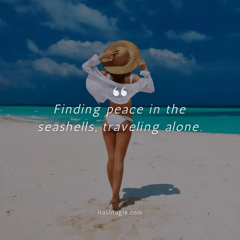 Beach captions for solo travel example image