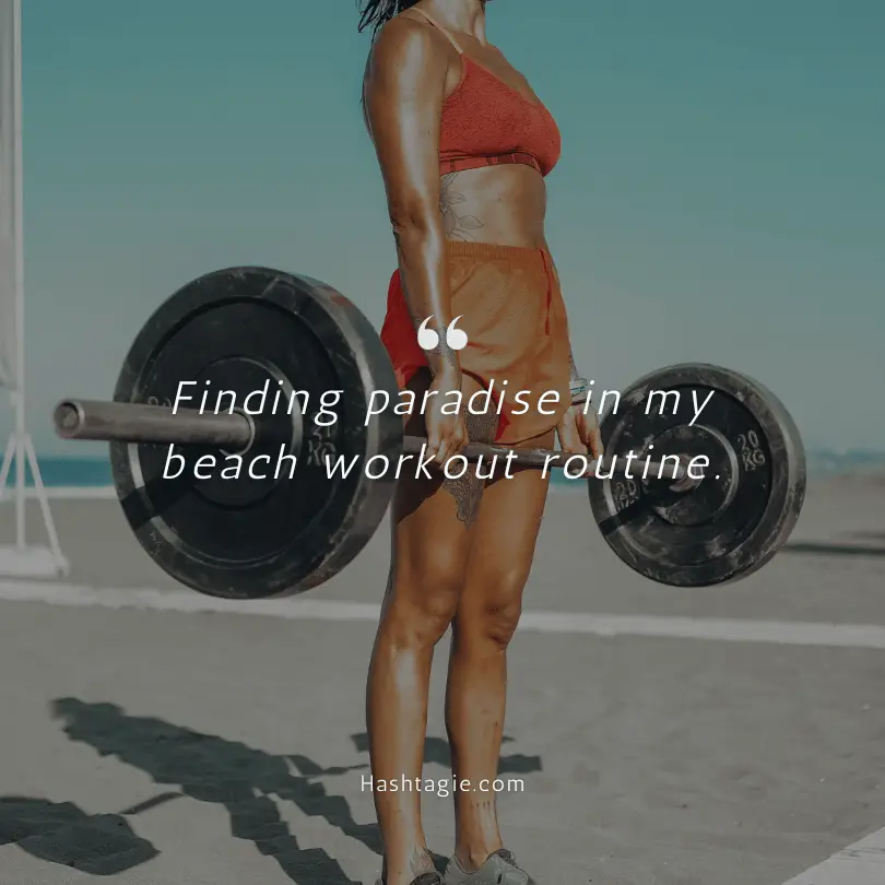 Beach fitness captions example image