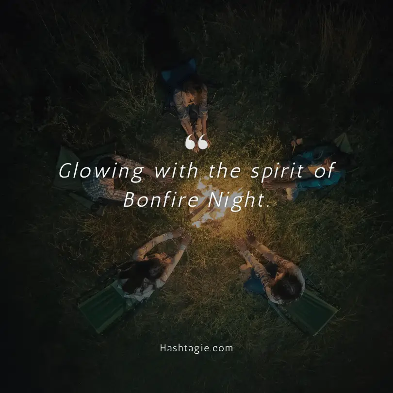 Bonfire night Instagram captions example image