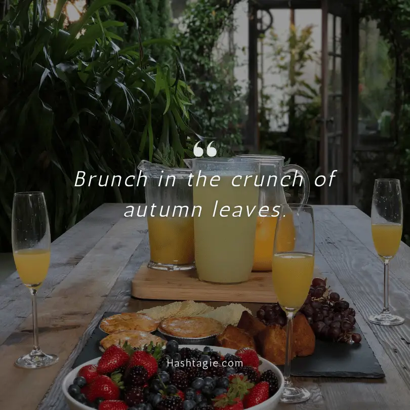 Brunch Instagram captions during autumn example image