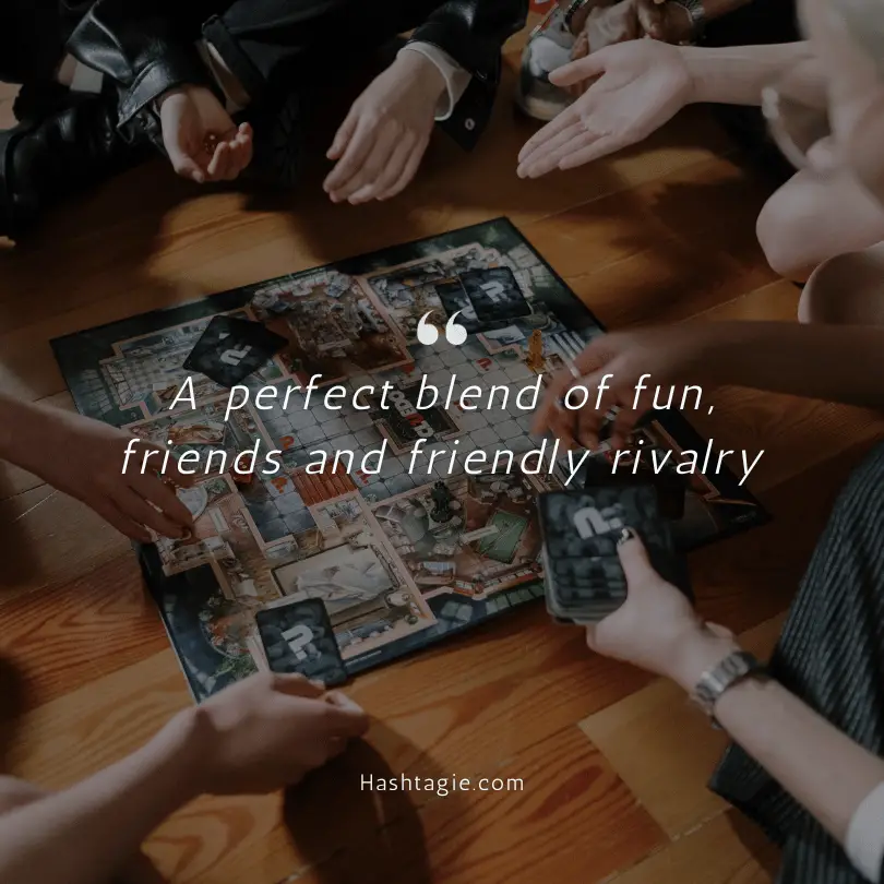 Captions for game night with friends  example image