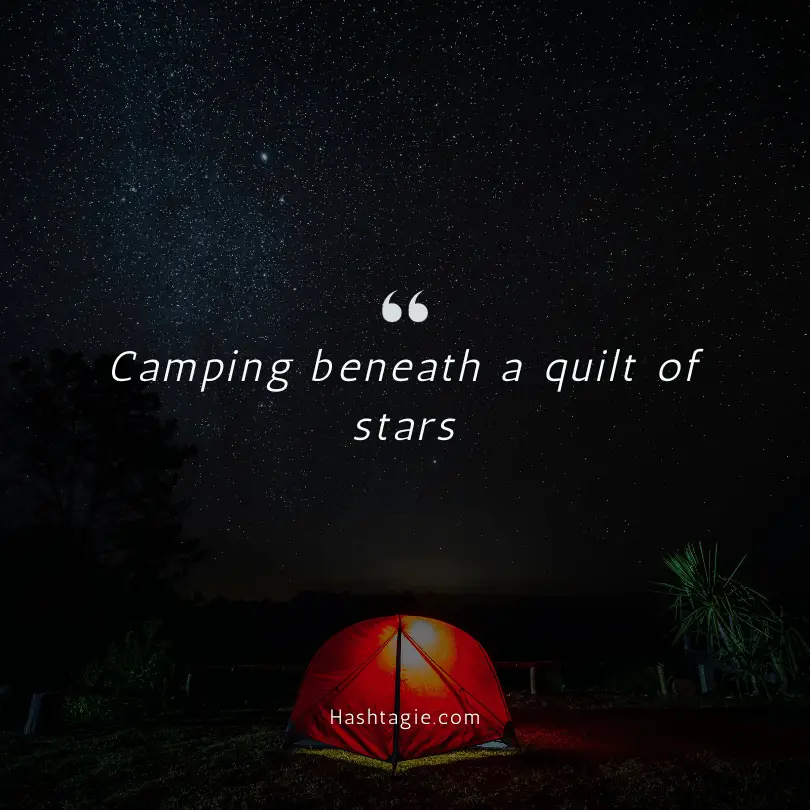 Captions for night out camping example image