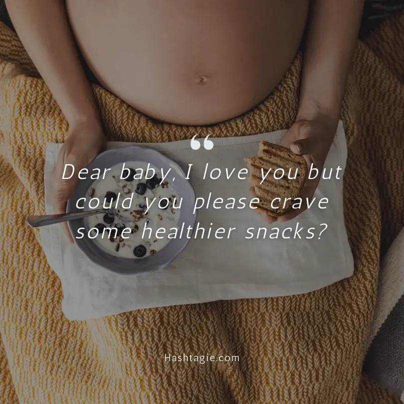 Captions for pregnancy cravings example image