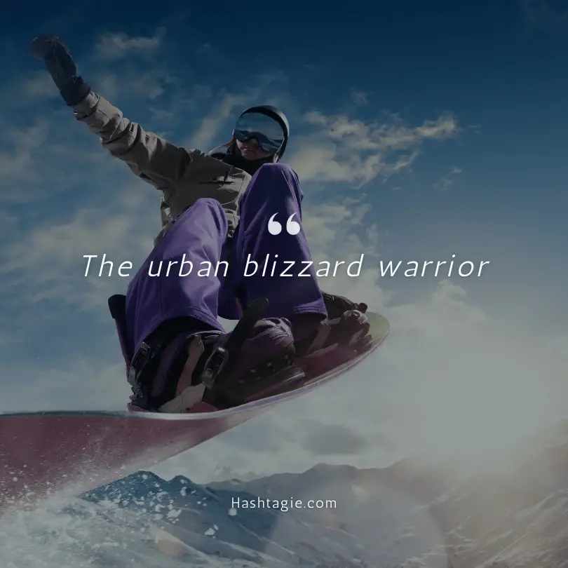 Captions for snowboarding in the city example image