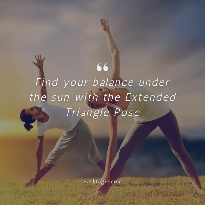 Captions for sun-facing yoga poses  example image