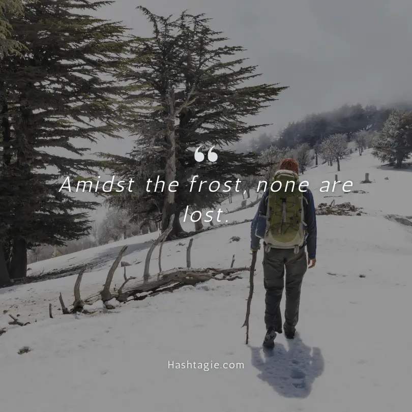 Captions for winter hiking trips example image