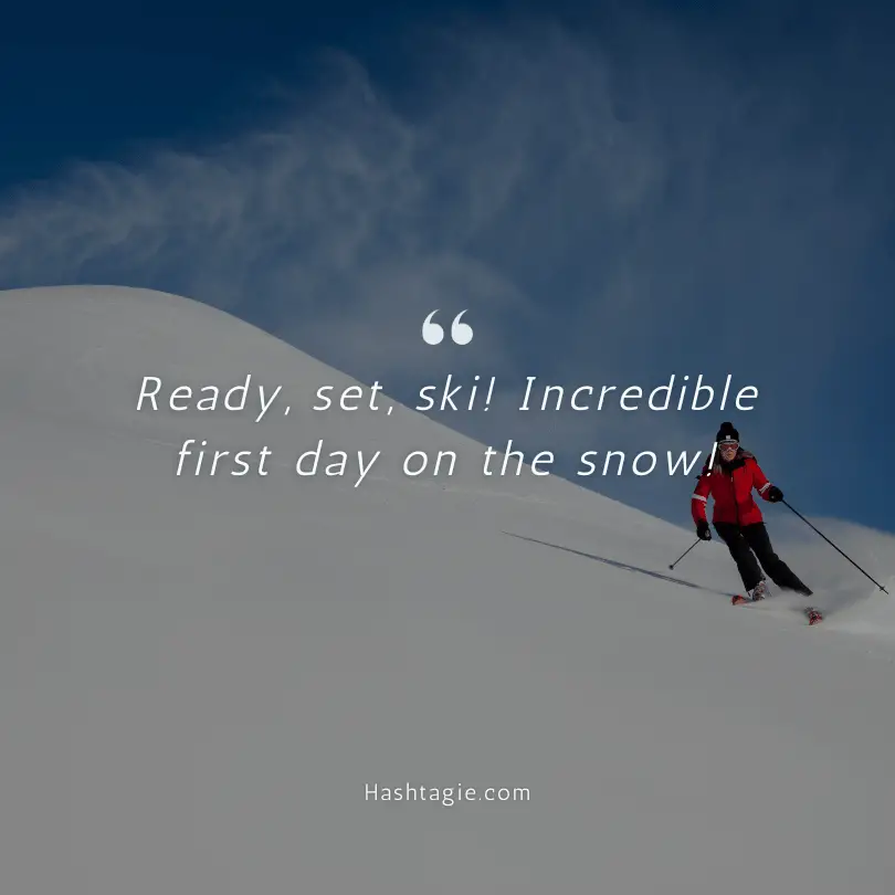 Children's first ski experience captions  example image