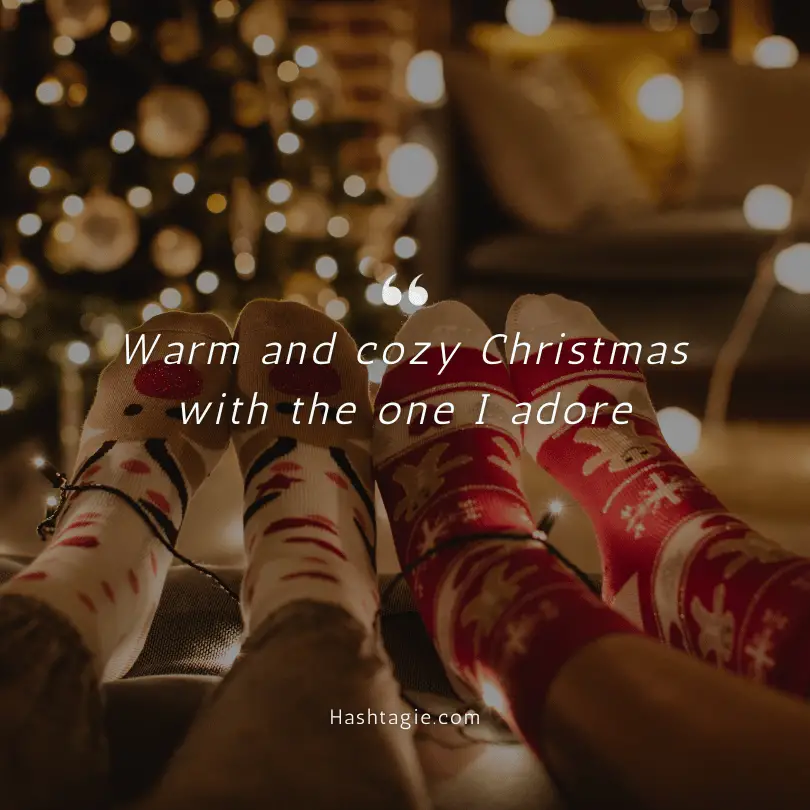 Christmas couple Instagram captions example image