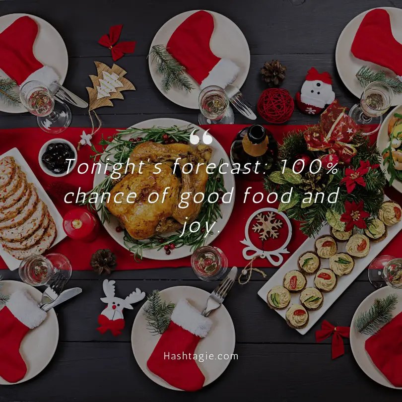 Christmas food Instagram captions example image