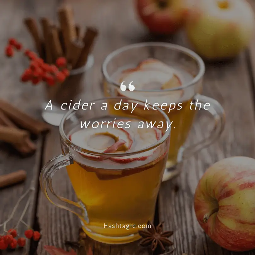 Cider tasting Instagram captions example image