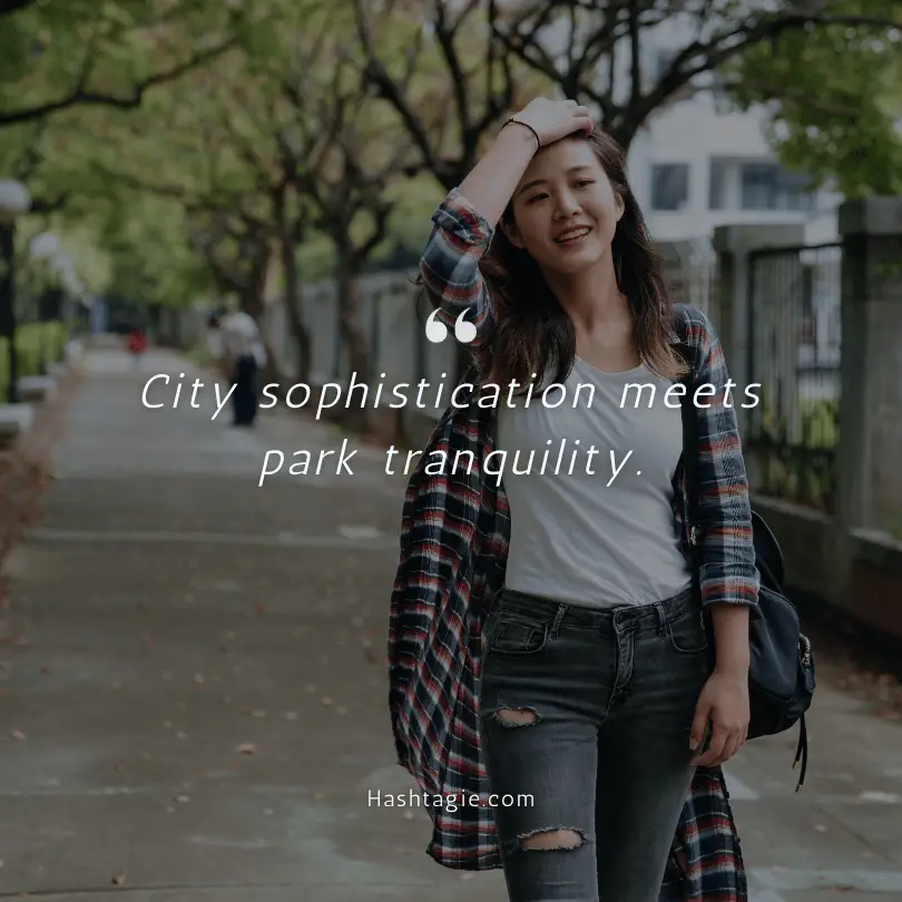 City Girl Instagram captions for urban park visits  example image