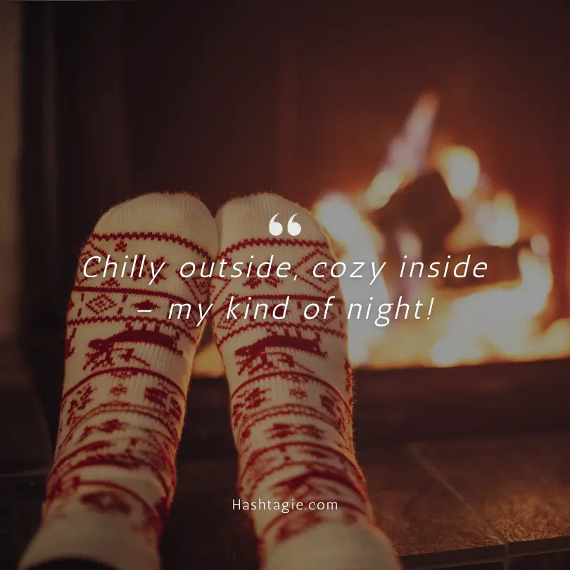 Cozy nights Instagram captions example image