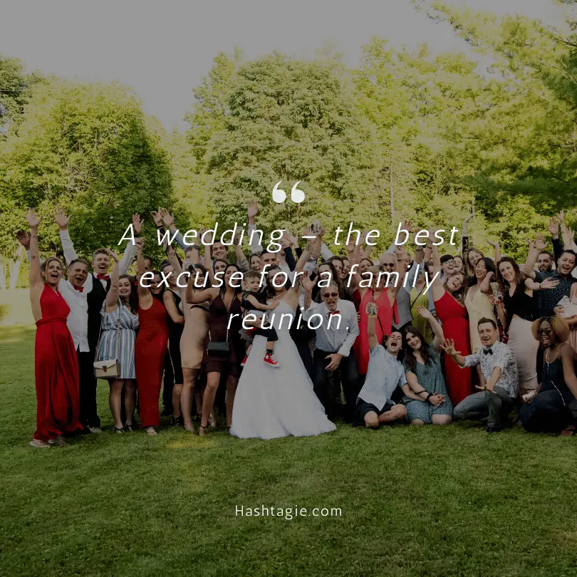 Family wedding captions example image