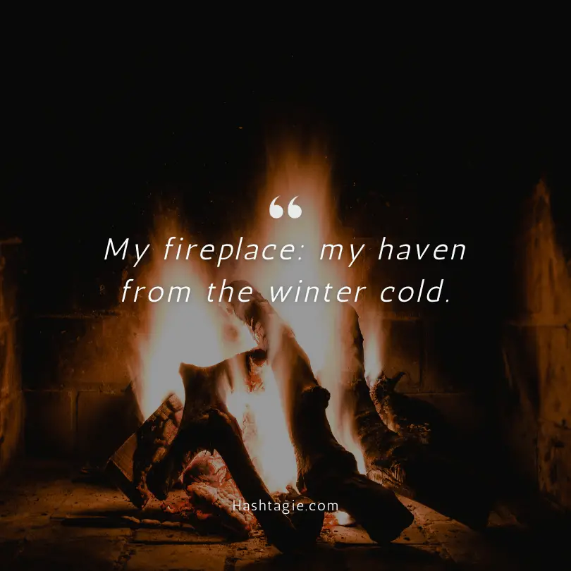 Fireplace captions for Snowy evenings  example image