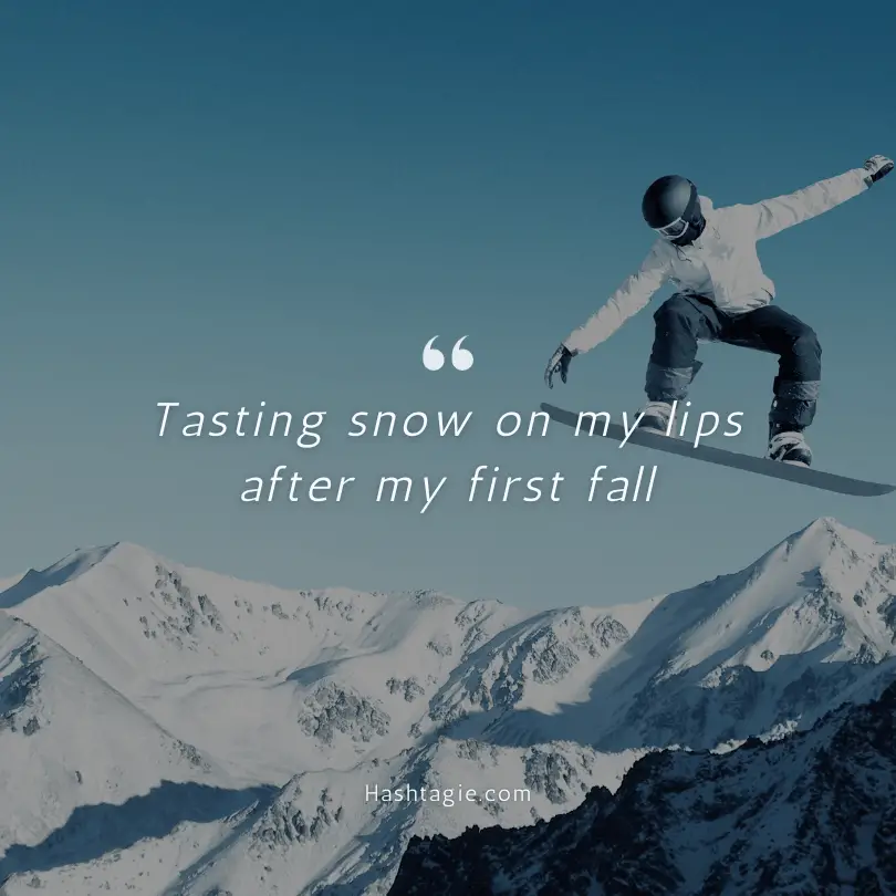 First-time snowboarding experience example image