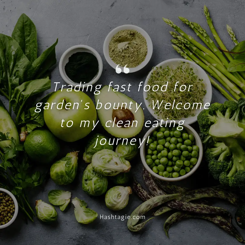 Instagram captions for adopting a clean eating habit example image