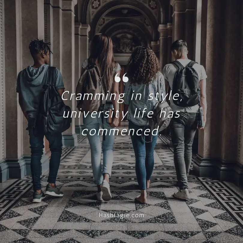 Instagram captions for starting university  example image