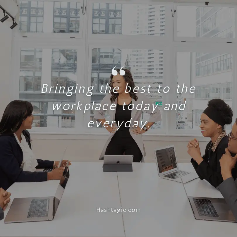 Instagram captions for the workplace example image