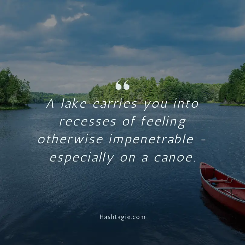 Lake captions for canoeing or kayaking  example image