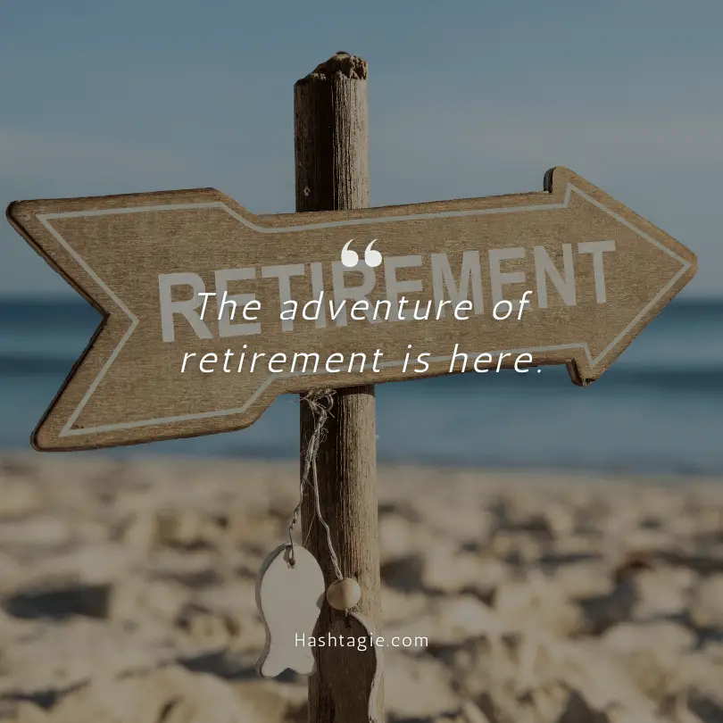 Moving on captions for retirement example image