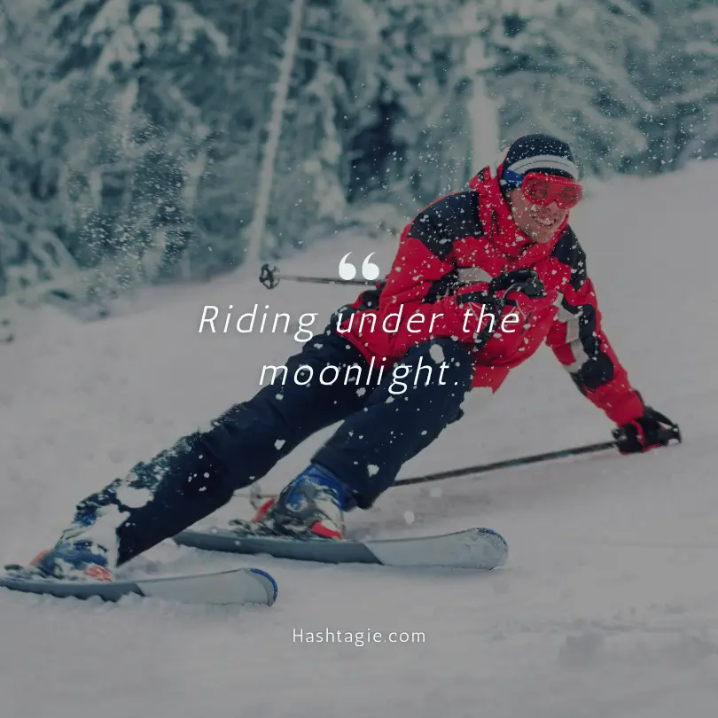 Night skiing captions for nocturnal adventures  example image