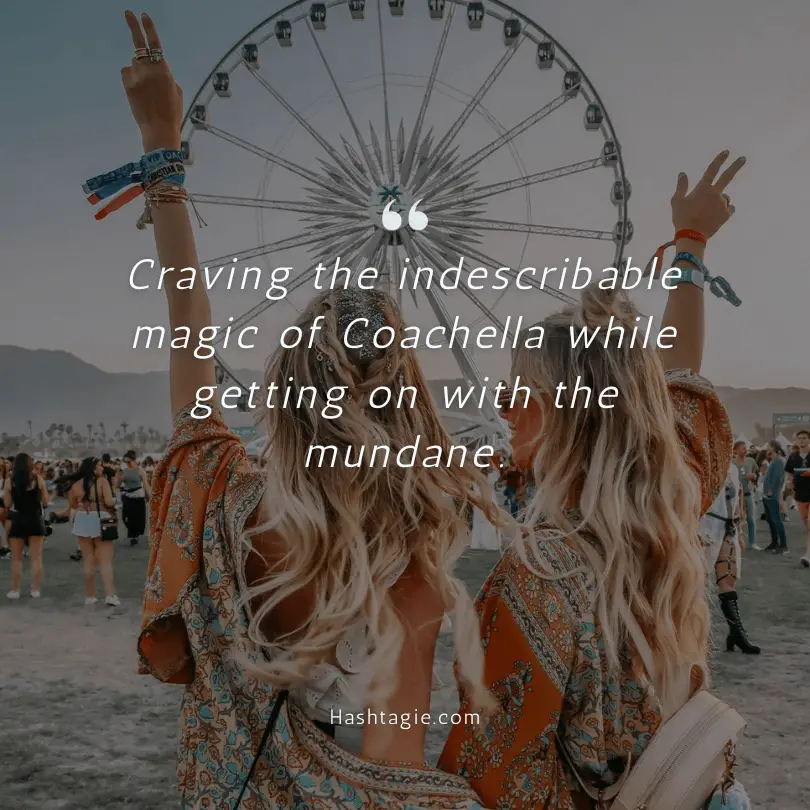 Post-Coachella blues captions example image