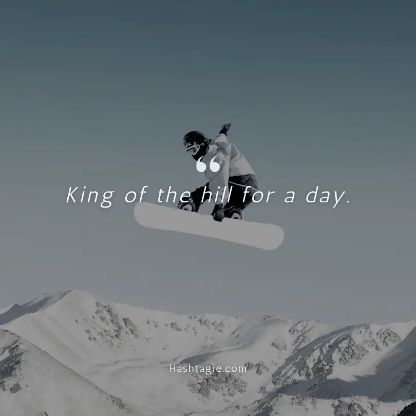 Powder day snowboarding captions example image