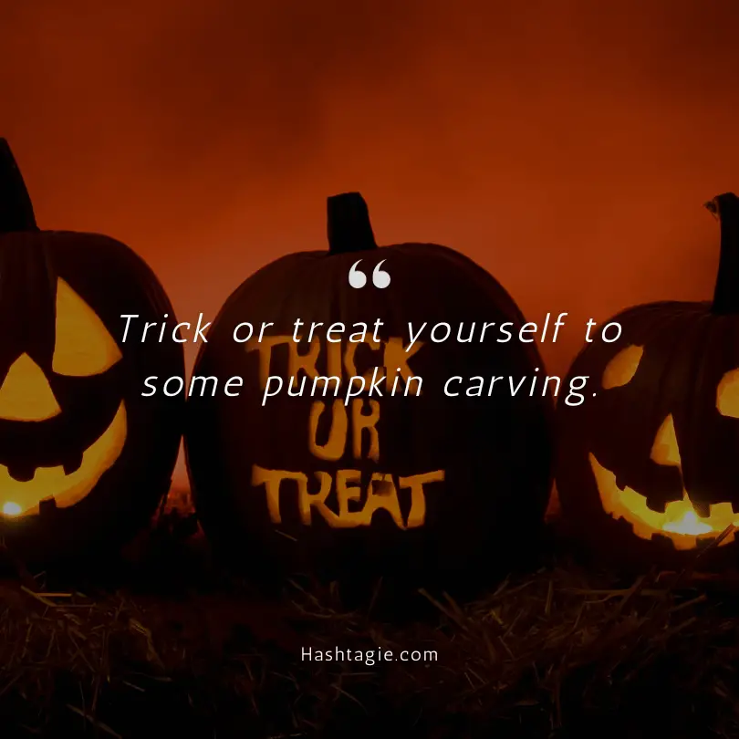 Pumpkin carving Instagram captions example image