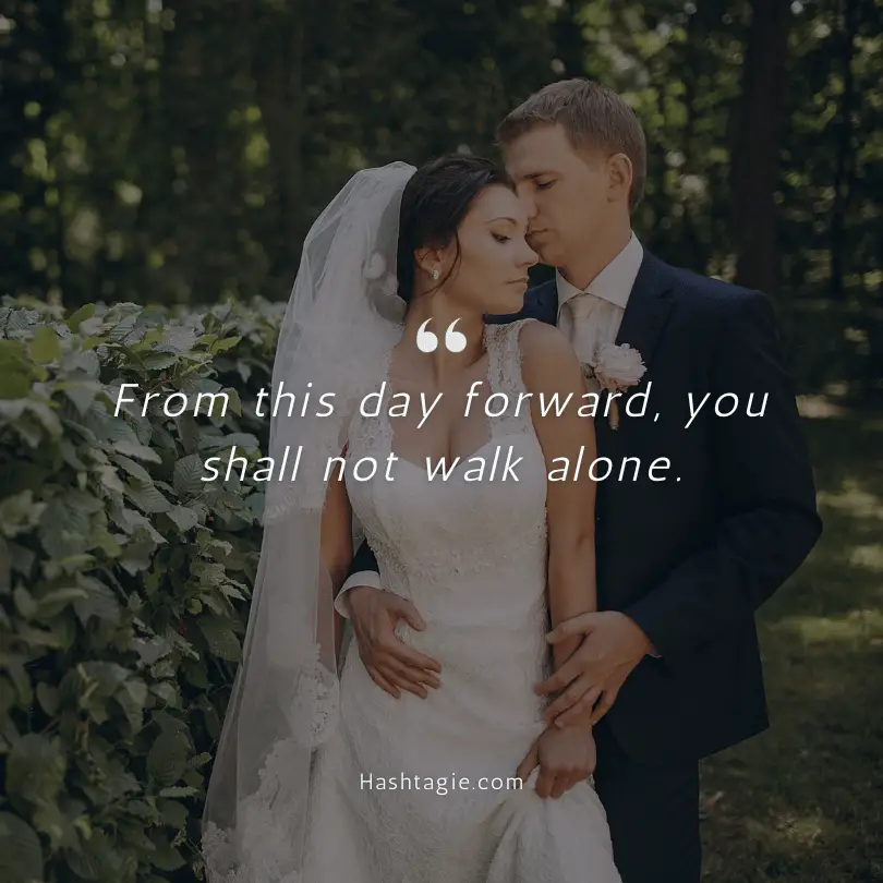 Romantic wedding captions example image