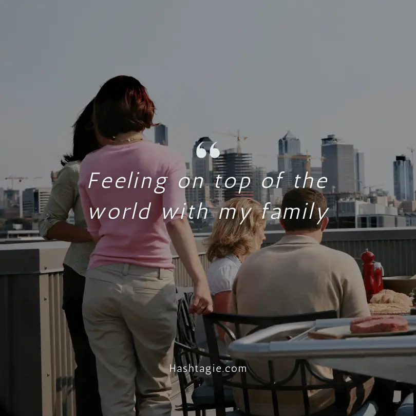 Rooftop captions for family gatherings example image