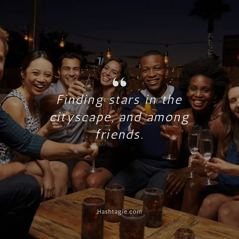 Rooftop captions for friends meetup example image