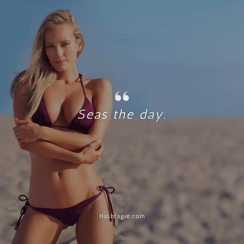 Sassy bikini captions  example image