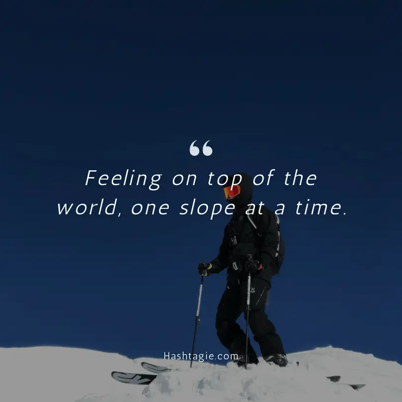 Skiing captions for stunning views example image