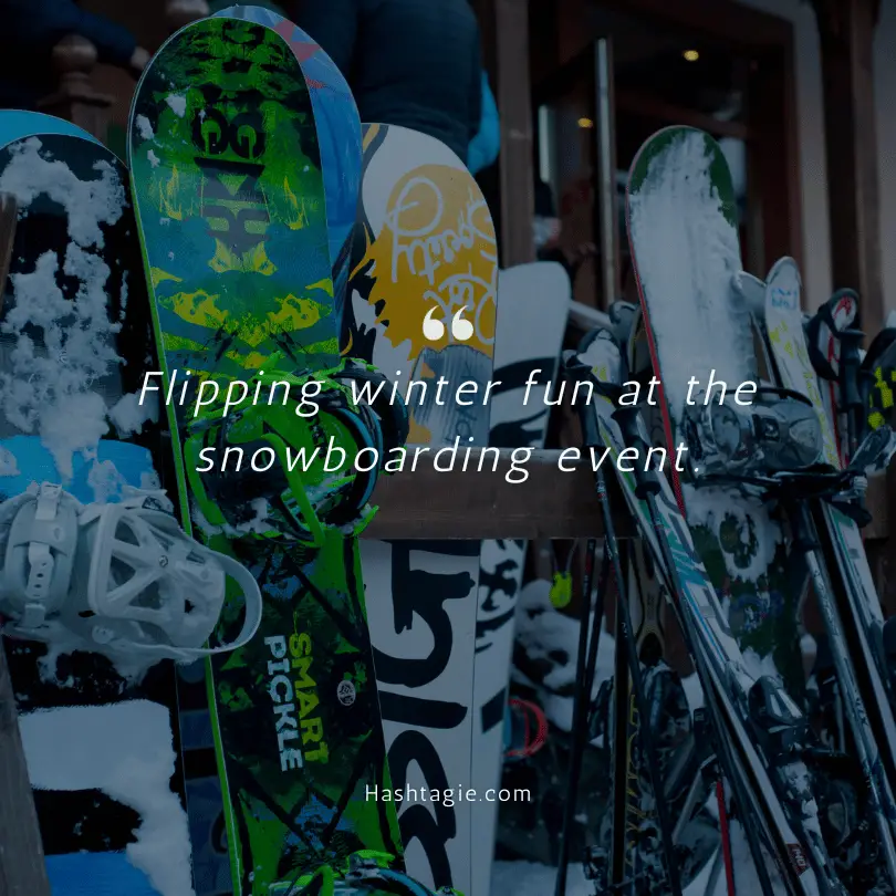 Snowboarding competition captions example image