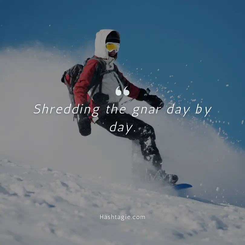 Snowboarding holiday captions example image