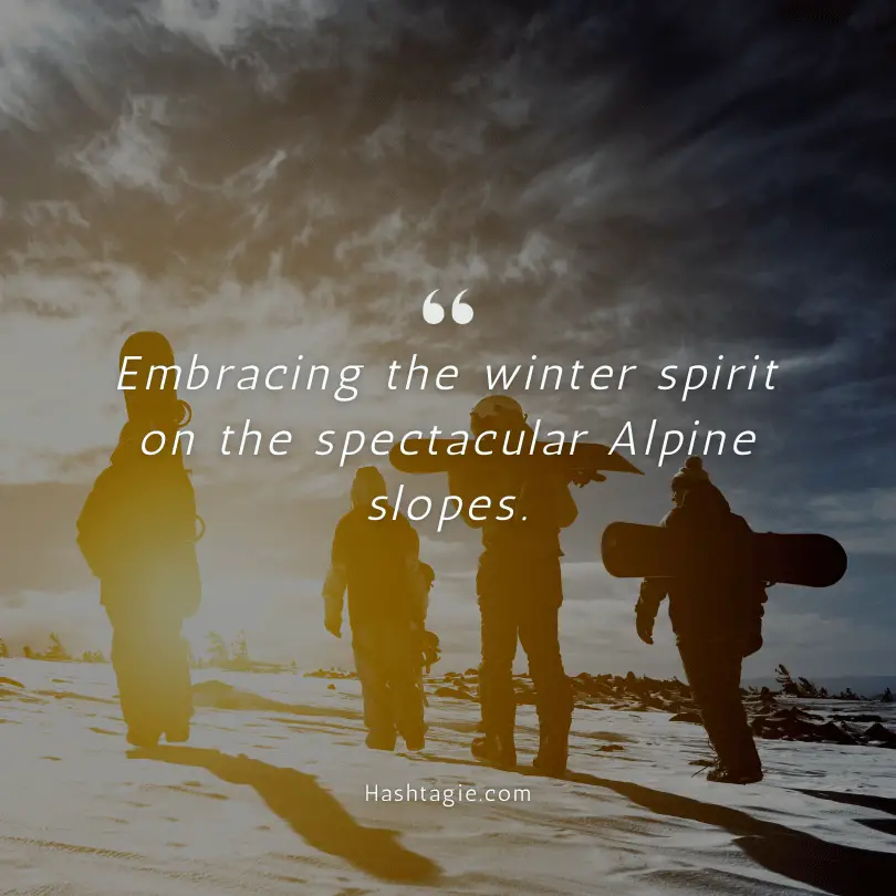 Snowboarding in the Alps captions example image