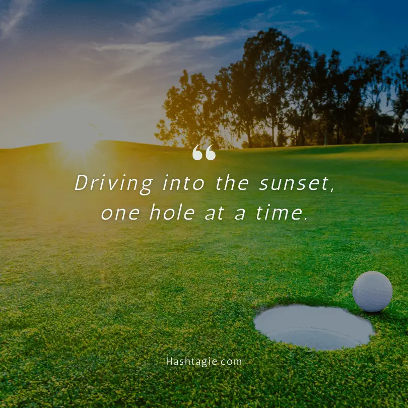 Sunset golf captions example image