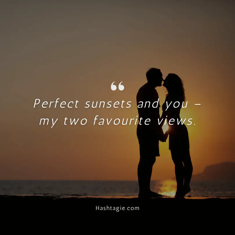 Sunset love captions example image