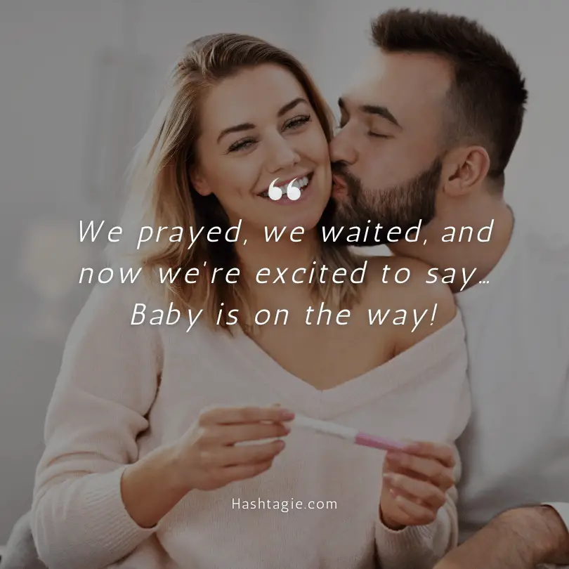 Surprise pregnancy announcement captions example image