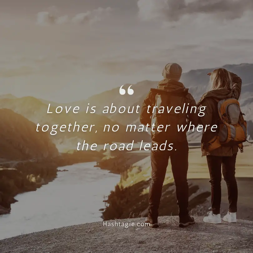 Travel captions for couples  example image