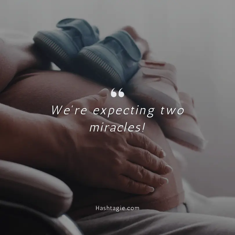 Twin pregnancy captions example image