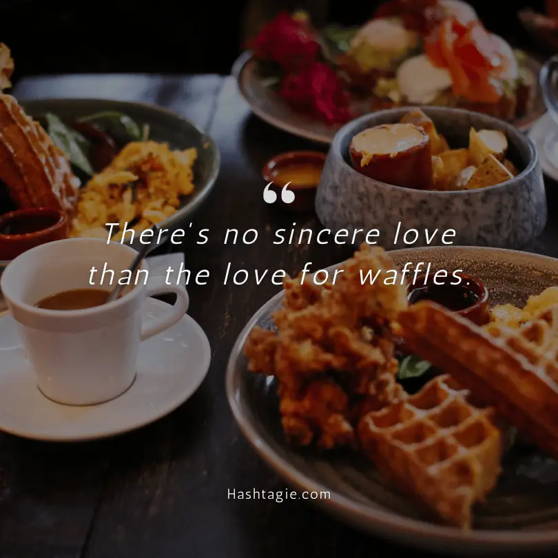 Waffle-themed brunch captions example image